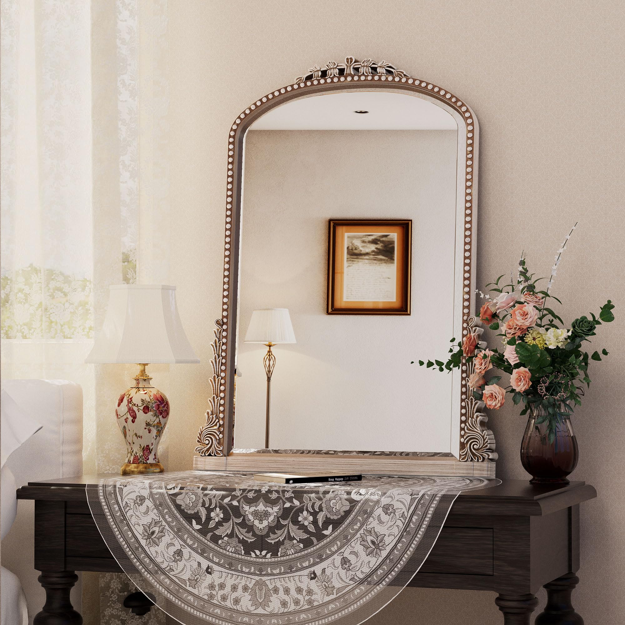 Amazon.com: Wall Mirror, Vintage Carved Bathroom Mirror 22